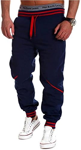 LOKOUO Hip Hop Joggers Pants Mens Joggers Solid Pants Sweatpants Navy XXXL
