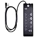 GE UltraPro 10-Outlet Surge Protector, 2 USB Ports, 6 Ft Power Cord, 3000 Joules, Flat Plug, Twist to Close Safety Covers, Power Filter, Circuit Breaker, Warranty, UL Listed, Black, 14096