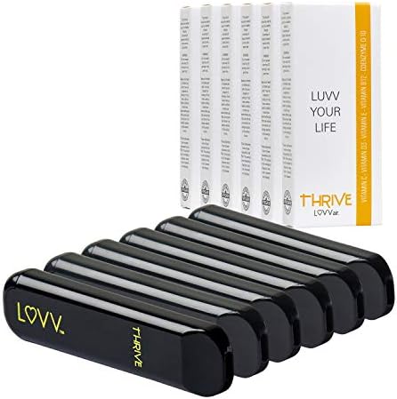LUVV THRIVE Aromatherapy Personal Pen - Natural Mint and Citrus Extracts Infused with Vit C, B12, D3 & CoQ10 - Portable Mood Boost…
