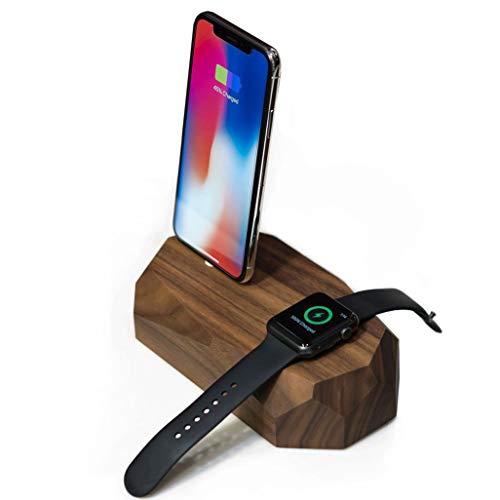 iPhone Combo Dock Cell Phone Charging Station (Walnut)