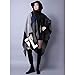 VamJump Women Color Block Wrap Shawl Oversized Blanket Poncho One Size Black