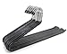 Rubber Coated Hangers - 12 Pack Non-Slip Black Hangers for Clothes - Premium Quality Materials - Sturdy Design - Easy Slide & Rubber Protected - Slim to Save Closet Space