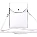 PU Leather 2 Layers Vertical Cellphone Pouch Bag with Shoulder Strap and Magnetic Button for Apple iPhone Samsung Galaxy and Other Smartphone White