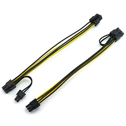 image for DZS Elec 2pcs PCIe 6pin to 8pin Adapter Power Extension Cable PCI-e 6-