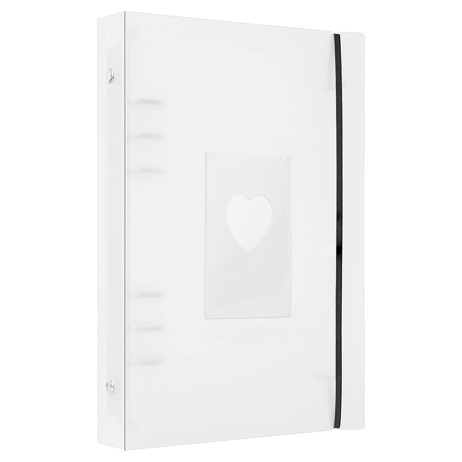 Photocard Kpop Binder O-Ring Binders 25 Sheets 200 Pockets 4 Inch Photo Album Sleeves in Loose Leaf Refillable Personal A5 6 Rings Binder Scrapbook Card Protectors (No letter))