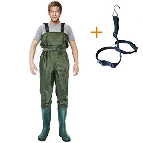 Chest Wader Fishing Hunting Boot Foot Waders, Durable Waterproof Light Weight Affortable + Wader Hanger