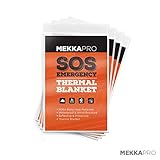 MEKKAPRO Emergency Mylar Thermal Blankets (4-Pack), Pocket Sized for Emergencies, Camping, Outdoors, Hiking, Survival, First Aid