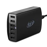 Key Power 60 Watt 12A 6-Port USB Charger Charging Station for Apple iPhone 7 / 6 Plus, iPad / Samsung Galaxy S6 / S6 Edge and More