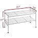 Seville Classics 2-Tier Iron Mesh Utility Shoe Rack, Chrome