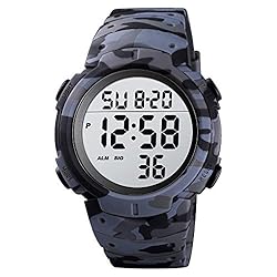 Mens Digital Sports Watch LED Screen Large Face