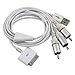 JOMOQ Composite AV to TV RCA Cable +USB Charger for iPad2/iPad3,iPhone4/4S, 3GS, iPod,Touch,Firmware iOS 5