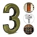 2 pcs Mailbox Numbers 0,3D Brass Metal Self-Stick Door House Numbers,Street Address Plaques Numbers for Residence and Mailbox Signs,2-3/4 Inch (3)