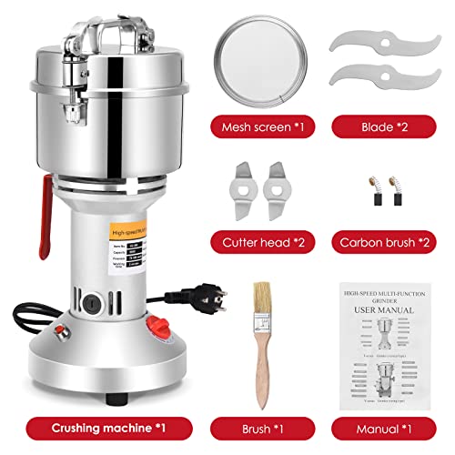 Kotsy Cereal Mill 500 g, Stone Mill 2500 W Portable Grinder 220 V 3 Blades Rice Quick Grinding, Sesame, Whole Grain Cereals