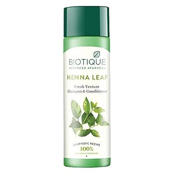 Biotique Henna Leaf Fresh Texture Shampoo and Conditioner, 190ml