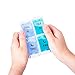 BUG HULL AM PM Pill Organizer Detachable, Weekly Pill Case 2 Times a Day with Push Button, 7 Day Pill Box
