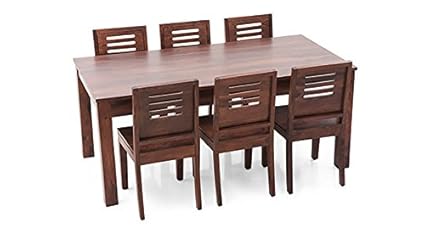 Urban Ladder Arabia XL - Capra Six Seater Dining Table Set (Mahogany)