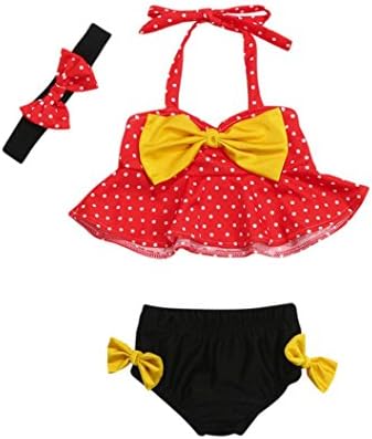 Orangeskycn Infant Kids Swimsuits Baby Girls Swimwear Straps Dot Bathing Bikini Set Outfits