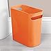 mDesign Plastic Small Trash Can, 1.5 Gallon/5.7-Liter Wastebasket, Narrow Garbage Bin with Handles for Bathroom, Laundry, Home Office - Holds Waste, Recycling, 10