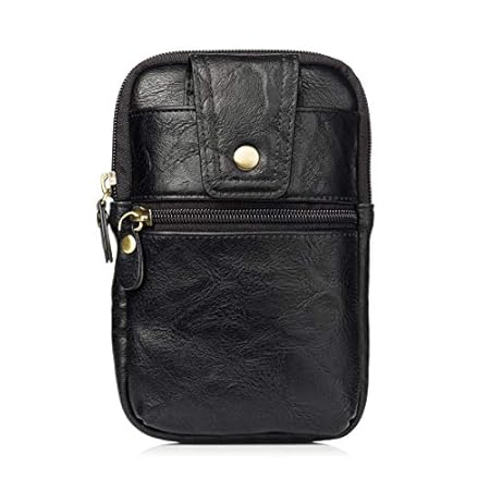 Draussen echtes Leder Handy Tailletasche/Aufbewahrungs, (6.5 Zoll) kompatibel mit iPhone X/XS Max/8 Plus/7 Plus/8/7,Samsung G