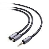 Cable Matters Gold Plated 3.5mm Stereo Splitter in Black 8 Inch