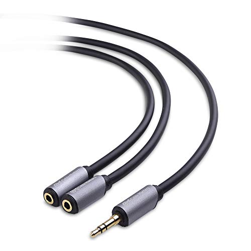 Cable Matters Gold Plated 3.5mm Stereo Splitter in Black 8 Inch