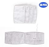 30Pcs Adult PM2.5 N95 Activated Carbon Filter Face Mask Filters Breathing Insert Protective Mouth Mask Filter