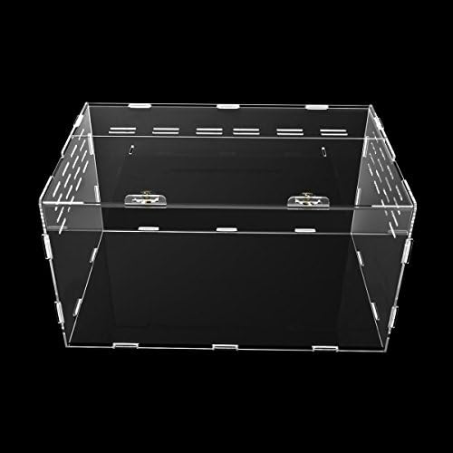 Dalle Craft Acrylic Reptile Terrarium Habitat for juvenile and small arboreal tarantulas chameleon snails or other Larval Reptiles (14.5x9.8x7.8inch)