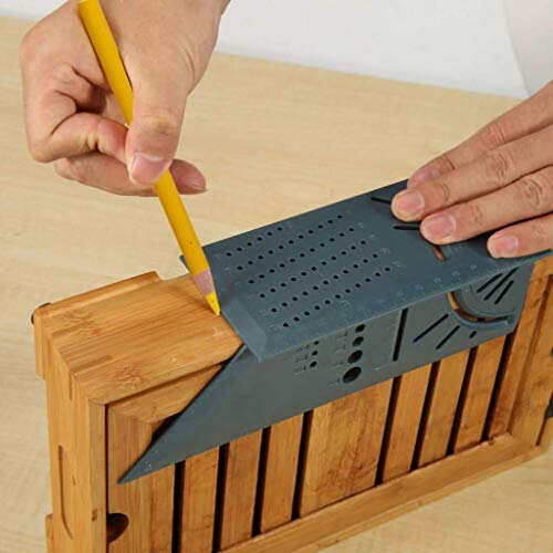 Woodworking Scribe 3D Mitre Angle Measuring Ruler,Woodworking 3D Mitre Angle Measuring Square Size Measure Tool with Gauge & Ruler (1pcs) - Thumbnail 7