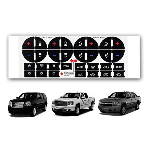 SunTrade 5PCS AC Dash Button Repair Kit,Replacement Stickers for Suburban, Chevy Tahoe, Silverado, Traverse, GMC Acadia, GMC - Fix Ruined Faded A/C Controls - Thumbnail 2