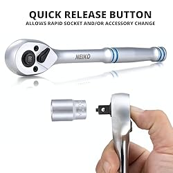 NEIKO 3/8 Inch Ratchet Wrench, 100-Tooth