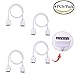 Kabenjee Super Handy SMD5050 RGBW LED Strip Light 5pin Extension Cable,4x Solderless Extension Cable Connector for Osram LED Strip Ribbon-30cm/12inch,RGBWW 5 pin Corner Connector(4pcs/pack)