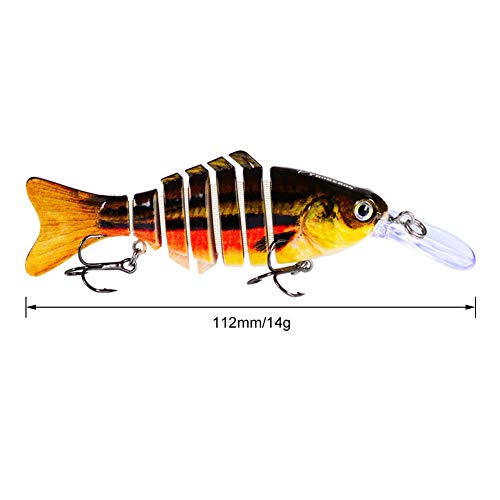 Tzutogether 5 Pièces Leurres De Pêche, Leurres De Pêche En Mer Avec 2 Crochets Aigus Super Tranchants Réaliste Coule Lentement Kit De Pêche Pour Leurres De Brochet Jaune Doré Et Poisson De Mer