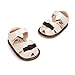 Kuner Baby Girls Cotton Bowknot Rubber Sole Non-Slip Outdoor Toddler Summer Sandals First Walkers Shoes (12cm(6-12months), Beige)