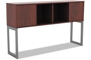 Alera ALELSHH60MC Open Office Desk Series 59 in. x 15 in. x 36.38 in. Hutch - Medium Cherry