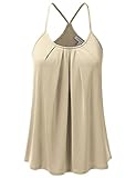 JJ Perfection Womens Casual Front Pleated Cami Tank Top