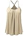 JJ Perfection Womens Casual Front Pleated Cami Tank Top