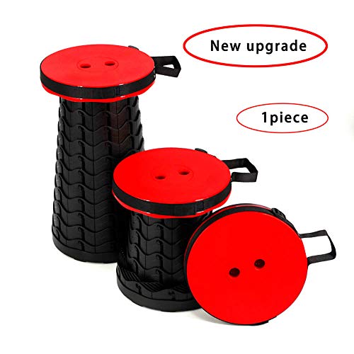 Folding Camping Stool – New Upgrade Portable Telescoping Stool seat for Hiking Fishing BBQ Picnic Outdoor Activities, Max Load 500lbs