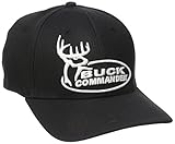 BUCK COMMANDER Men's Black Logo A Flex Fitted Hat