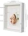 BD ART 8x10 (20 x 25 x 4.7 cm) White Shadow Box 3D Picture Frame with Mat for 5x7 inch Photo, Glass Front