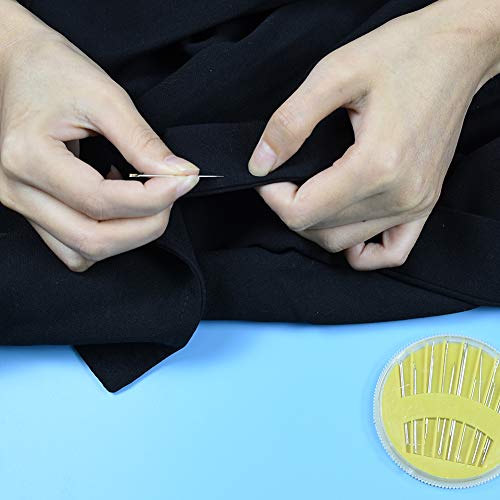 60 Pieces Assorted Self Threading Needles Hand Sewing Needle with1 Box Assorted Hand Needles Start Sew in One Second (60 PCS)