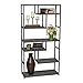 Household Essentials 8090-1 Tall Open Bookcase | Geometric Storage Shelves | Faux Slate Concrete