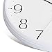 Power 13-Inch Round Non-Ticking Silent Wall Clock Decorative, Battery Operated Quartz Analog Quiet Wall Clock, For Living Room, Kitchen, Bedroom (WHITE)