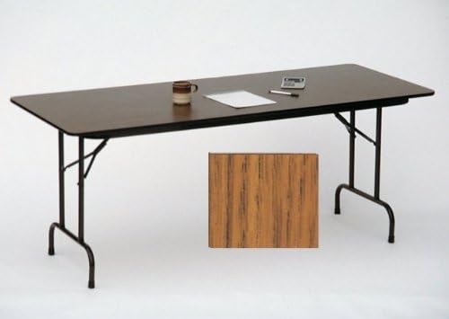 Correll24" W x 96" D Melamine Top Folding Table in Medium Oak