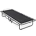 Best Choice Products Twin Folding Rollaway Cot-Sized Mattress Guest Bed w/ 3in Memory Foam, Locking Wheels, Steel Frame - Black