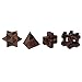 Bits and Pieces – Value Set of Four Wooden Brain Teaser Puzzles – Classic Designed Mini Wood 3D Brainteaser Dark Wood Stained – Puzzle & Fun Gifts for Adults and Children