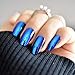 YUNAI 24PCS Coffin False Nails Gorgeous Mirror Holographic Chrome Effect Medium Length Full Cover Fake Nail with Design
