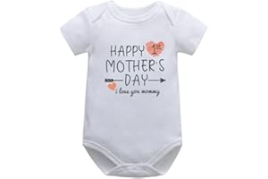 Happy 1st Mother’s Day Romper Bodysuit Newborn Infant Baby I Love You Mommy One-piece Jumpsuit Outfit Clothes
