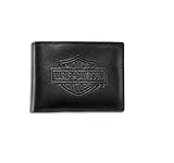 Harley-Davidson Mens Bar & Shield Logo Flip Fold Black Leather Wallet 99463-06V