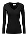 JJ Perfection Simple V-Neck Long Sleeve Pullover Essential Casual Soft Knit Fitted Sweaters for Womens Clothes with Plus Size
