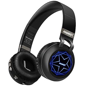 Riwbox-WT-8S-Bluetooth-Headphones-Led-Light-Up-Wireless-Headphones-Over-Ear-Hi-Fi-Stereo-Foldable-WirelessWired-Headsets-With-Mic-And-TF-Card-Compatible-for-TabletLaptopTV-Black Riwbox WT-8S Bluetooth Headphones, Led Light Up Wireless Headphones Over Ear Hi-Fi Stereo Foldable Wireless/Wired…